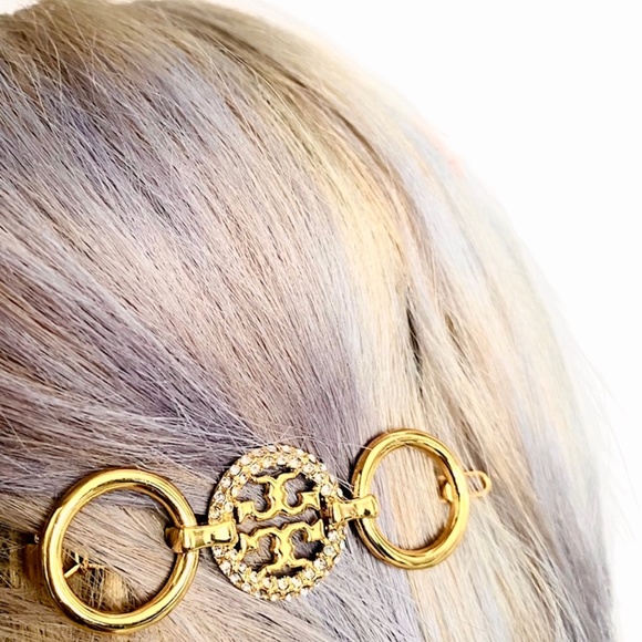 New Authentic Tory Burch Miller Pavè Hair Barrette $248 - Picture 4 of 8